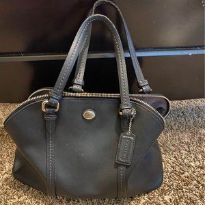 Coach black purse with flat bottom